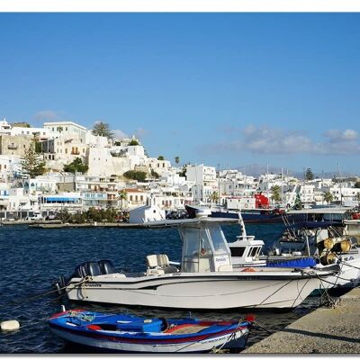 Wandbild: Naxos Hafen-Skyline - viele Größen - Querformat 4:3 - viele Größen & Materialien – Exklusives Fotokunst-Motiv als Leinwandbild oder Acrylglasbild zur Wand-Dekoration