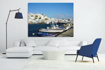 Papier peint : horizon du port de Naxos - plusieurs tailles - format paysage 4:3 - plusieurs tailles et matériaux - motif d'art photo exclusif comme image sur toile ou image en verre acrylique pour la décoration murale 3