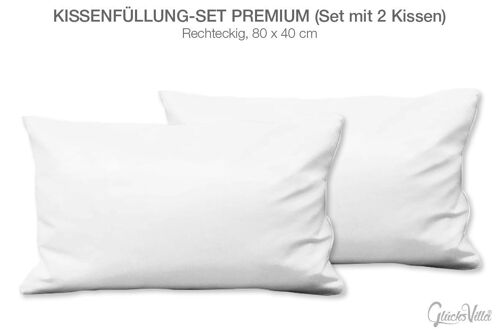 Kissenfüllung Set (2 Stück) Premium, 80 x 40 cm, für Deko-Zierkissenhüllen/-Kissenbezüge