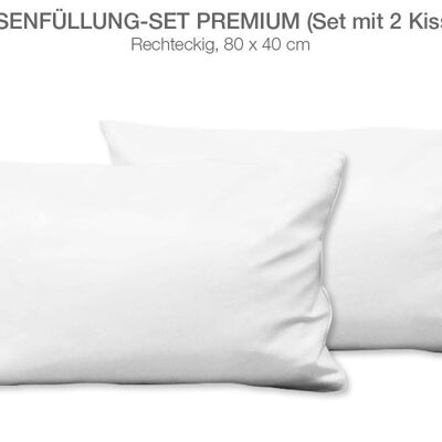 Kissenfüllung Set (2 Stück) Premium, 80 x 40 cm, für Deko-Zierkissenhüllen/-Kissenbezüge