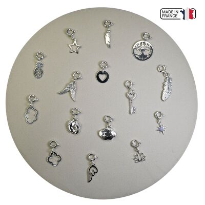 Ciondolo moschettone *Made in France* Placcato in argento