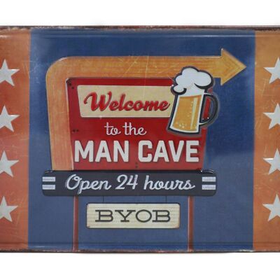 Welcome mancave metalen bord 20x30cm