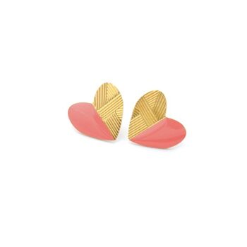 Boucles d'oreille Bi-matière Coeur 2