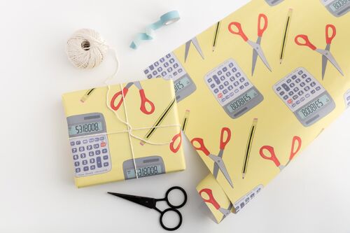 Boobies Calculator Gift Wrap (Yellow) | Wrapping Paper Sheets | Craft