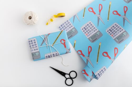 Boobies Calculator Gift Wrap (Blue) | Wrapping Paper Sheets | Craft