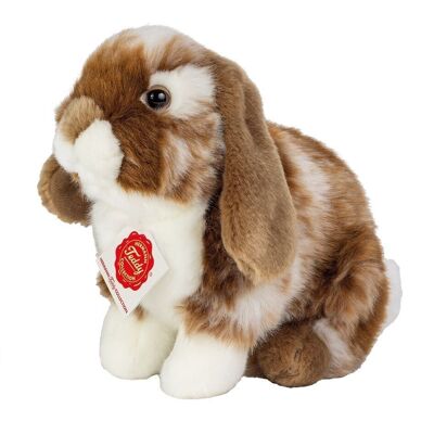 Rabbit sitting dark brown white spotted 20 cm - plush toy - stuffed animal