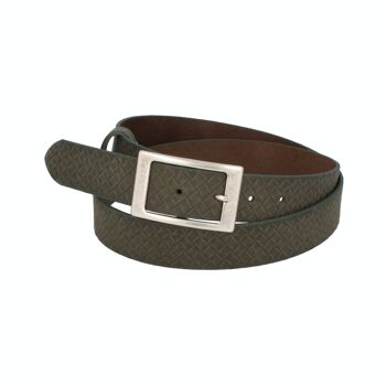 Ceinture femme cuir Apollo gaufré olive 1