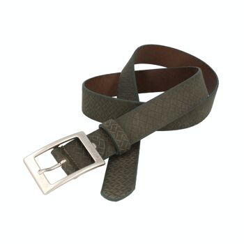 Ceinture femme cuir Apollo gaufré olive 2