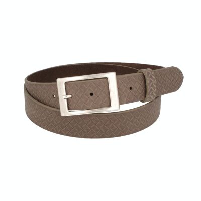 Belt women leather Apollo embossed taupe