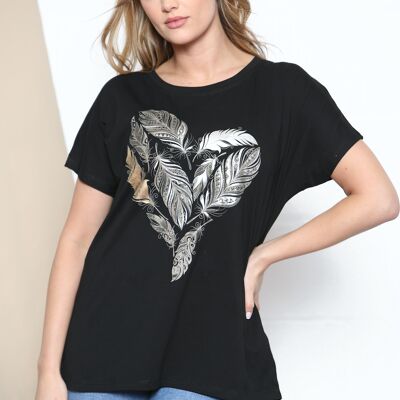 Feather heart t-shirt