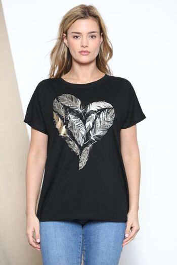 T-shirt coeur plume 4