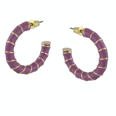 CIRCE ROPE ENAMELLED LARGE HOOP EARRINGS 2796