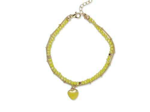 OLYMPIA HEART CHARM LAYERED BEADED BRACELET 2807