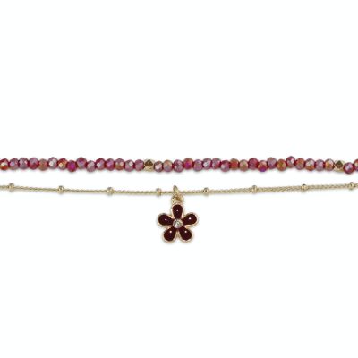 CAVIGLIERA CON PERLINE CON FASCINO FIORE DI REBECCA 2809