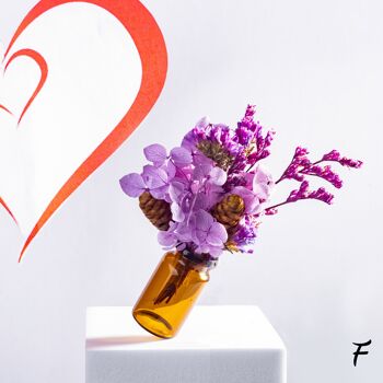 Cadeau Saint Valentin Mini Bouquet Fleurs Séchées dans une Boîte Cadeau - Vase Miniature avec Fleurs Séchées 8