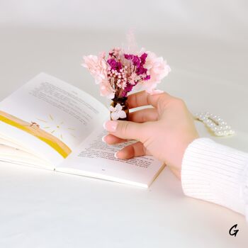 Cadeau Saint Valentin Mini Bouquet Fleurs Séchées dans une Boîte Cadeau - Vase Miniature avec Fleurs Séchées 9