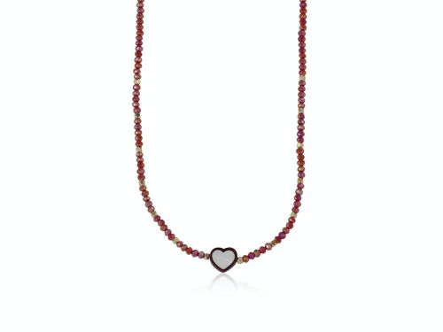 REBECCA HEART CHARM BEADED NECKLACE 2817