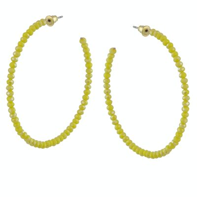 PENDIENTES DE ARO GRANDE CON CUENTAS OLYMPIA 2827