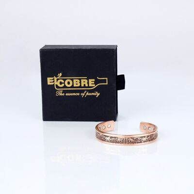 Bracelet magnétique en cuivre pur avec boîte cadeau (design 21)