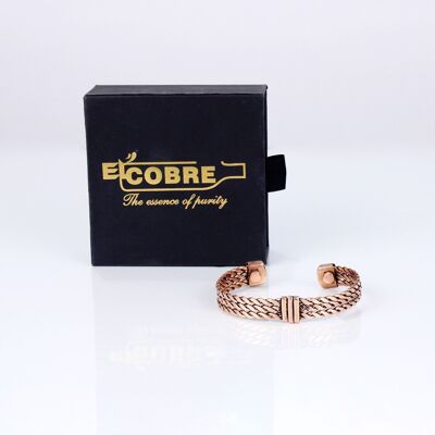 Bracelet léger en cuivre pur avec boîte cadeau (design 23)