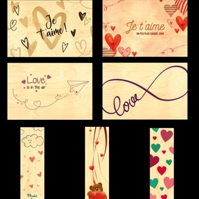 VALENTINE'S DAY LOVE PACK - 4 CARDS AND 3 BOOKMARKS