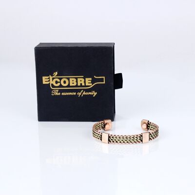 Bracelet léger en cuivre pur avec boîte cadeau (design 24)