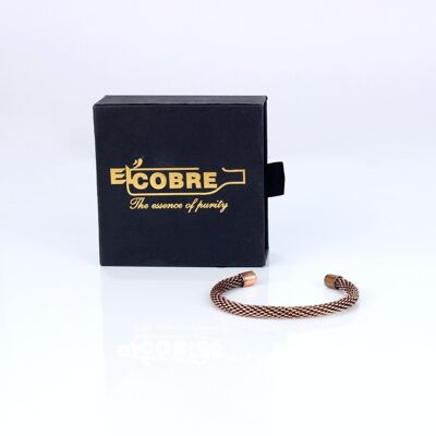Bracelet léger en cuivre pur avec boîte cadeau (design 25)
