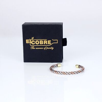 Bracelet léger en cuivre pur avec boîte cadeau (design 26)