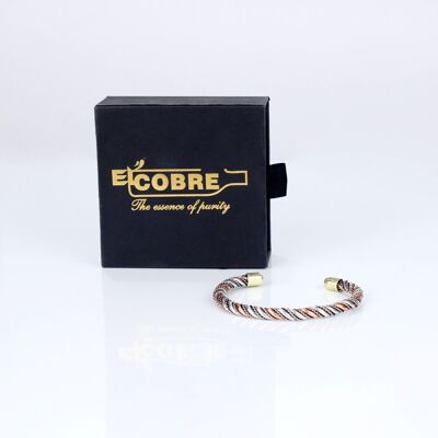 Pulsera ligera de cobre puro con caja de regalo (diseño 26)