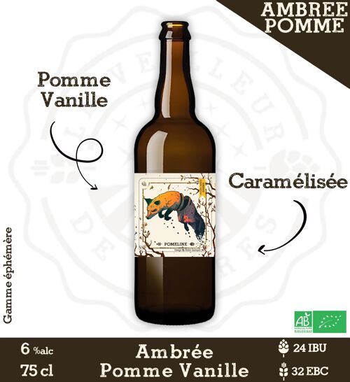 Le Veilleur de Bières bio - Pomeline - Ambrée Pomme Vanille 75cl 6%