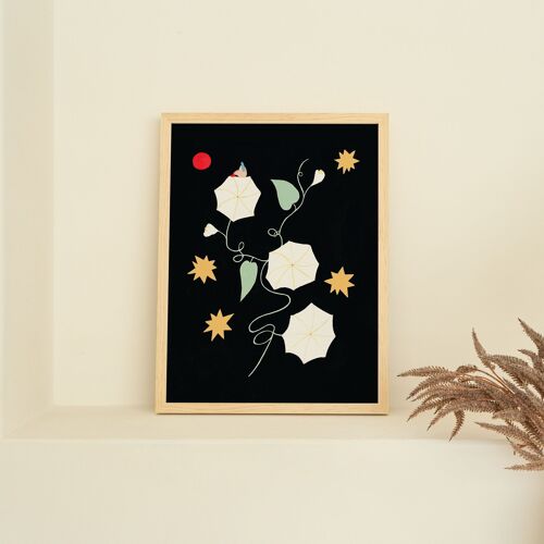 Moonflower Art Print | Floral Art | Magic | Feminine Decor | A5 A4 A3