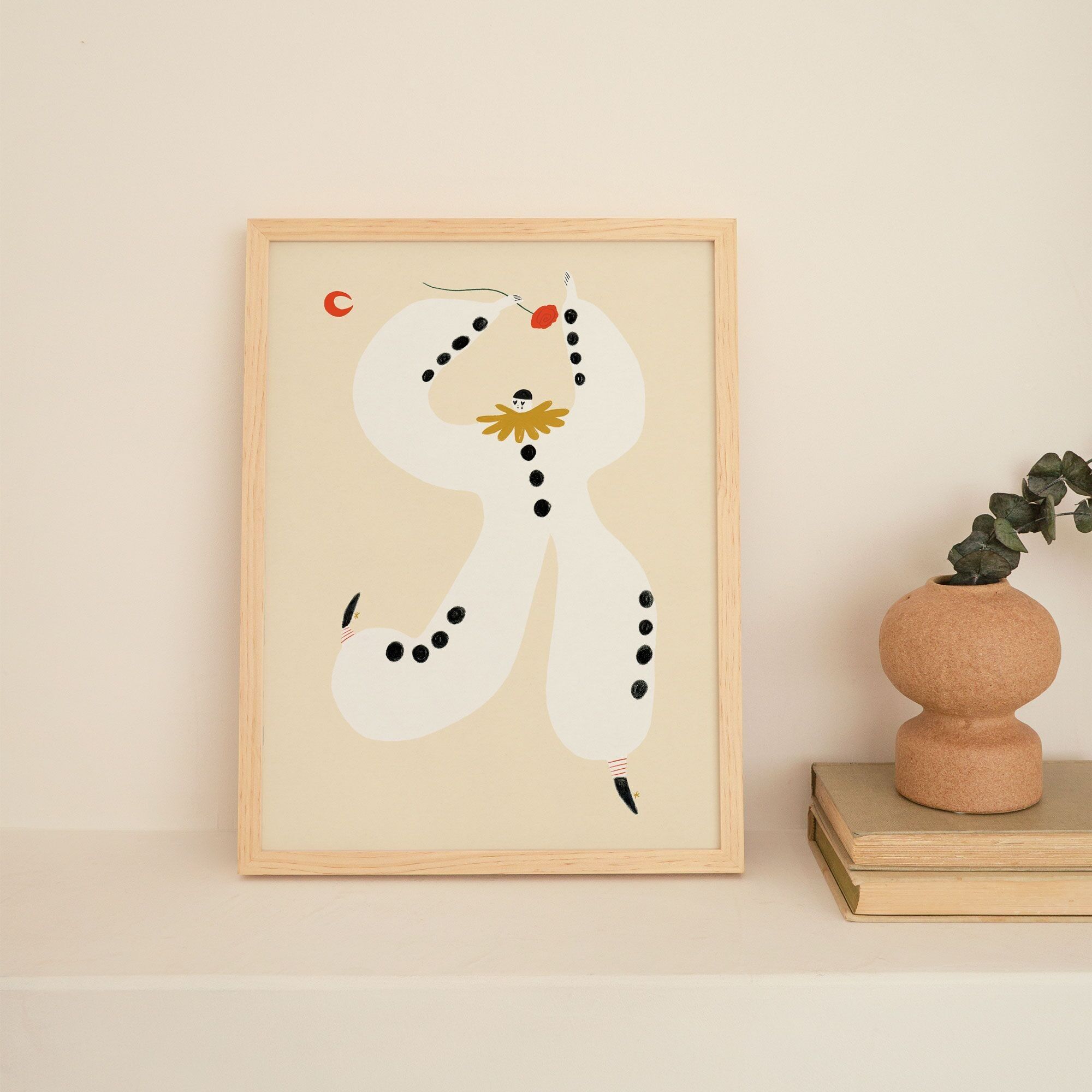 Pierrot Clown Art Print | Nursery Wall Art | Circus Wall Art | A5 A4 A3