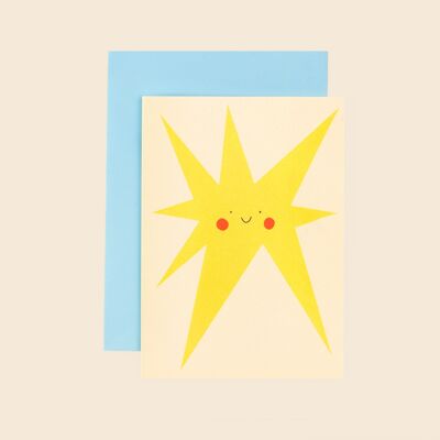 Lächelnde Stern-Gruß-Karte | Goldstern | Leistungskarte | A6