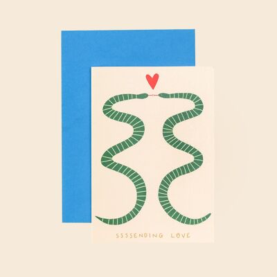 Ssending Love Snakes Card | Anniversario | Invio di amore | A6