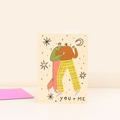 You And Me Man + Man Love Card | LGBTQ+ Card | Anniversary | A6