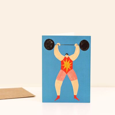 Strong Man Greeting Card | Father's Day | Male Birthday Card | A6
