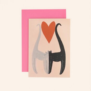 Carte d'amour de chats | Anniversaire | Saint Valentin | Carte de chat mignon | A6 2