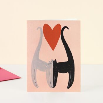 Carte d'amour de chats | Anniversaire | Saint Valentin | Carte de chat mignon | A6 3