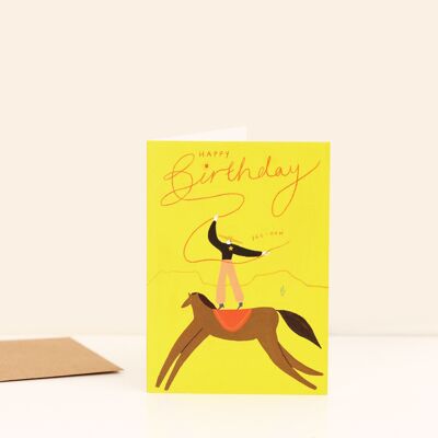 Tarjeta de cumpleaños del vaquero de Yee-Haw | vaquera | feliz cumpleaños | A6