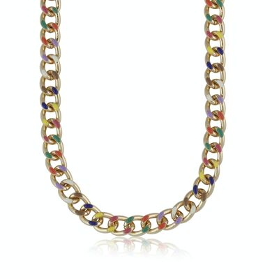 CLAIRE MULTI COLOURED CURB CHAIN NECKLACE 2845