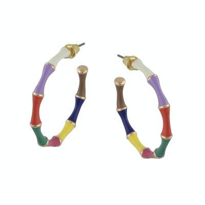 CLAIRE ORECCHINI A CERCHIO SOTTILI IN BAMBÙ MULTI COLORATI 2847
