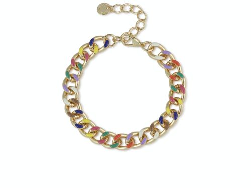 CLAIRE MULTI COLOURED CURB CHAIN BRACELET 2846