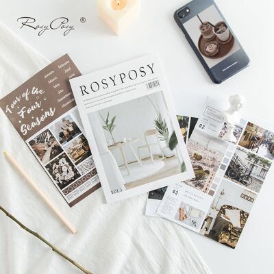 Elegante libro di adesivi/rivista di adesivi RosyPosy per l'inserimento nel diario