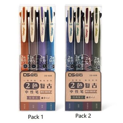 Lot de 2 stylos gel de couleur de 4