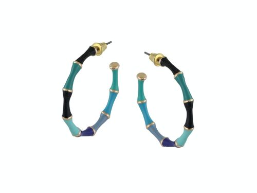 ANTONIA MULTI COLOURED THIN BAMBOO HOOP EARRINGS 2851