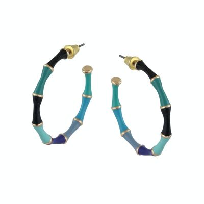 ANTONIA MULTI COLOURED THIN BAMBOO HOOP EARRINGS 2851