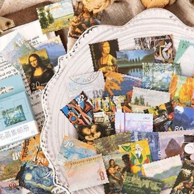 Pack d'autocollants de timbres d'art
