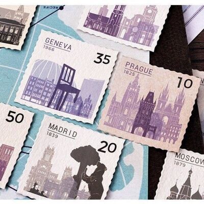 Paquete de pegatinas de sellos de viaje