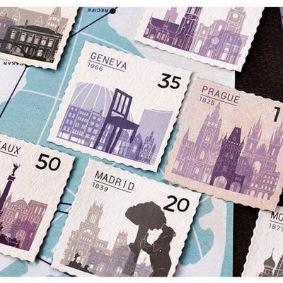 Paquete de pegatinas de sellos de viaje