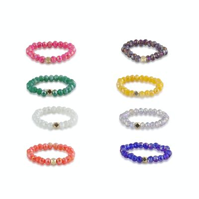 CLAIRE PACK OF 8 BEADED RINGS 2871